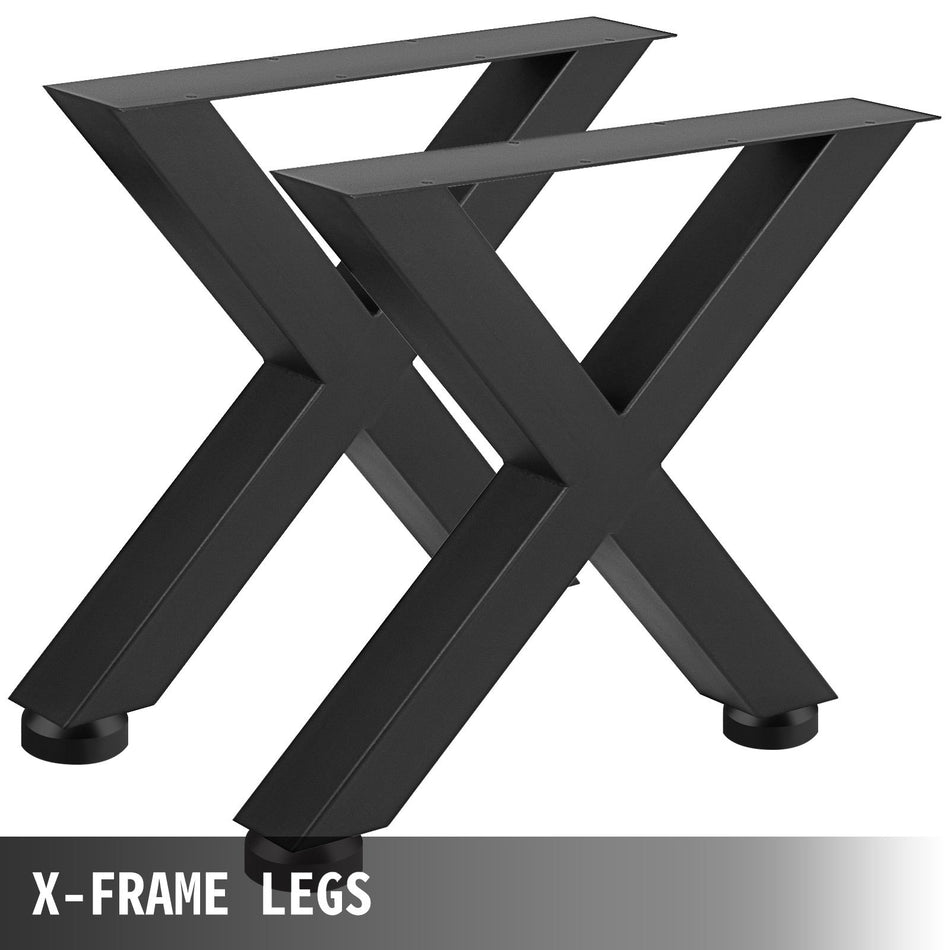 Set Of 2 Steel Table Legs 16Height 15Wide Dining Table Legs Heavy Duty 31 Square Box Section X Frame Table Legs 16X15X31 Inch Black Color Industrial Country Style Metal Dining Legs