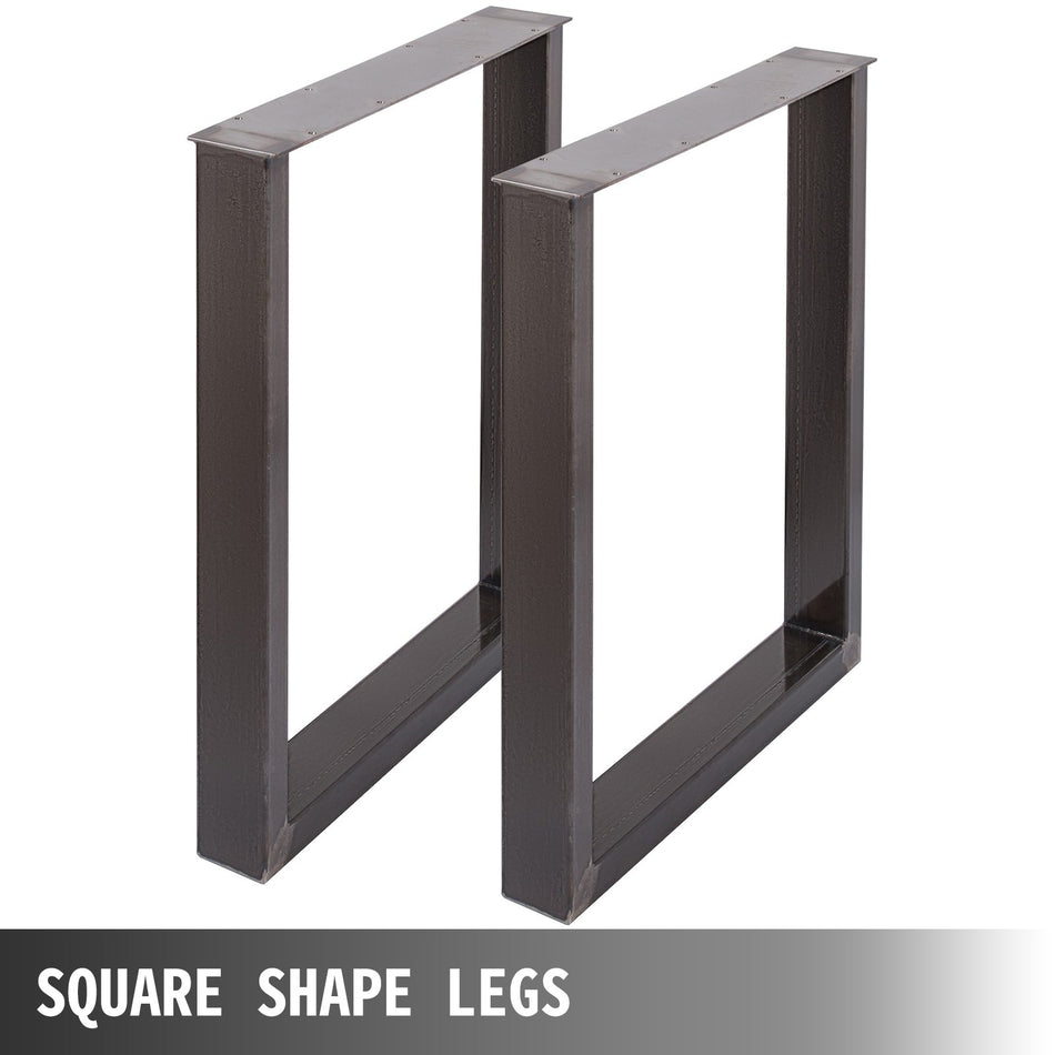 Set Of 2 Steel Table Legs 28Height 23Wide Dining Table Legs Heavy Duty 31 Square Box Section Square Table Legs 28X23X31 Inch Original Color Industrial Country Style Metal Dining Legs