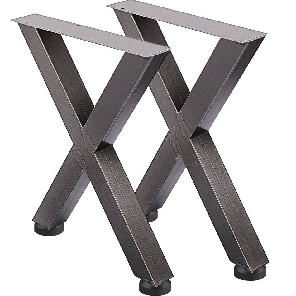 Set Of 2 Steel Table Legs 28Height 24Wide Dining Table Legs Heavy Duty 31 Square Box Section X Frame Table Legs 28X24X31 Inch Original Color Industrial Country Style Metal Dining Legs