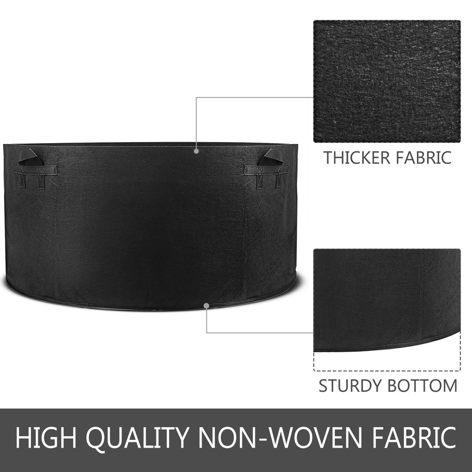 5 Pack 200 Gallon Plant Grow Bag Aeration Fabric Pots With Handles Black Grow Bag Plant Container For Garden Planting Washable And Reusable