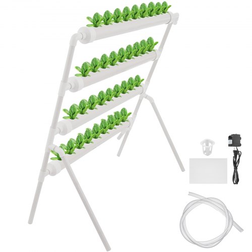 4 Layers 36 Plant Sites Hydroponic Site Grow Kit 4 Pipes Hydroponic Growing System Water Culture Garden Plant System For Leafy Vegetables Lettuce Herb Celery