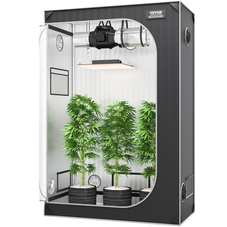 2X4 Grow Tent 48 X 24 X 72 High Reflective 2000D Mylar Hydroponic Growing Tent With Observation Window Tool Bag And Floor Tray For Indoor Plants Growing