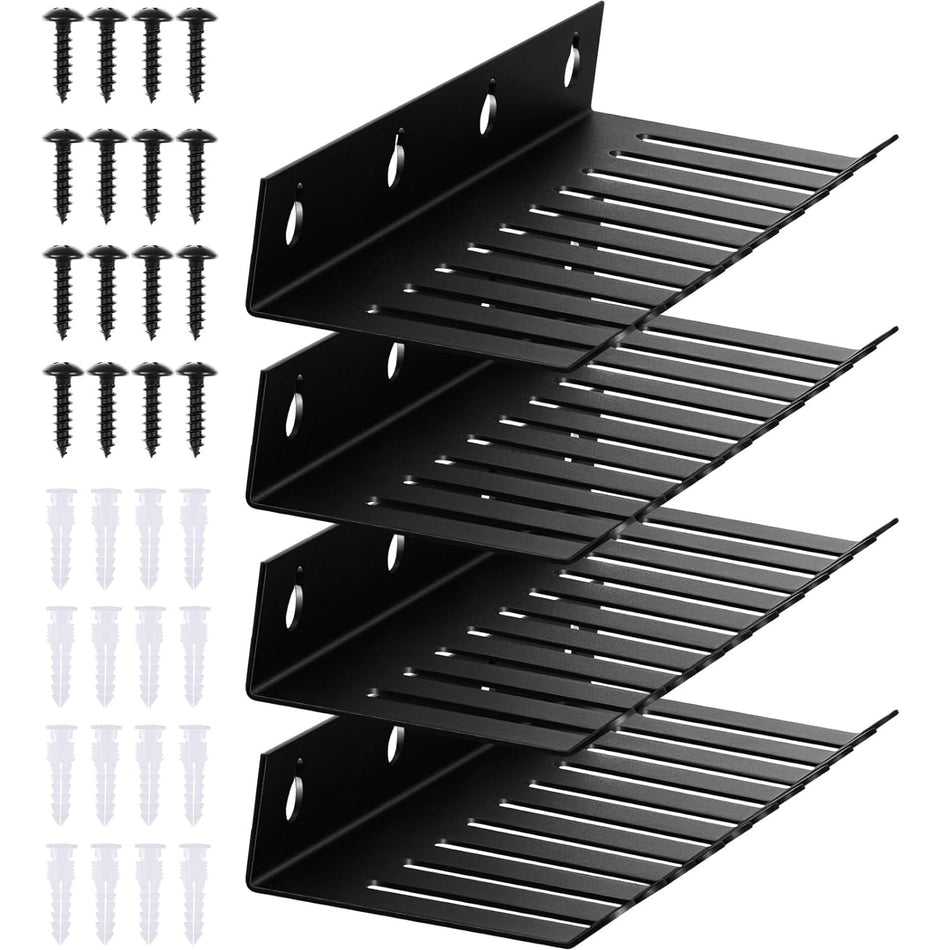 4 Pcs Wall Mount Cable Hanger With 10 Cable Slots Cable Rack Organizer Wall For Wires Management 032 Slots Width Cord Hanger For Home Electronic Cord Organize